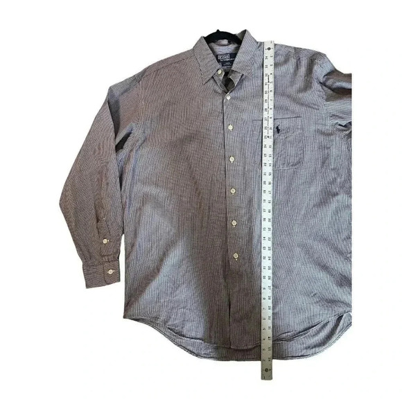 Polo Ralph Lauren Crane Navy Red Plaid Cotton Classic Button-Up Shirt Size Large - Picture 7 of 7